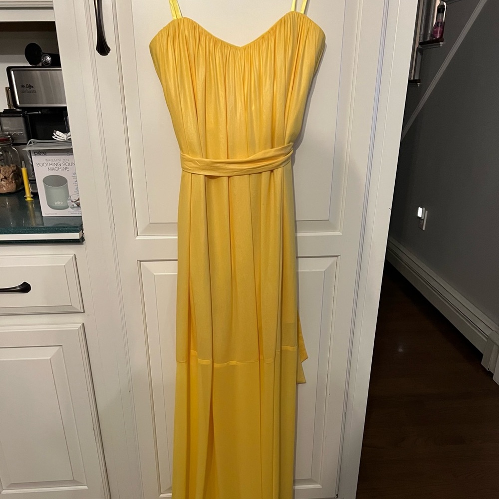 BCBGMaxAzria Yellow Strapless Maxi Dress